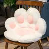 Cute Cat White Plush Pink Seat Cushion for Office Dinning Chair Desk Seat Backrest Pillow Outdoor Garden Massage