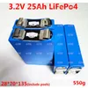 8 pièces 3.2V 25Ah lifepo4 batterie rechargeable utilisée dans les véhicules électriques à basse vitesse solaire UPS