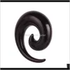 Stecker Tunnel Körper Schmuck Drop Lieferung 2021 2-20mm Acryl Spirale Taper Flesh Tunnel Schwarz Ohr Bahre Expander stretching Plug Schnecke 7