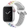 Bracelet en silicone pour Apple Watch Band 45mm 41mm 4mm 42mm 40mm 38mm Bracelet respirant sport pour iWatch Series 7 6 5 4 3 SE Bands