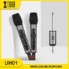 XTUGA Microfone Sem FioUHF Conjunto de Sistema de Microfone Dinâmico de Mão Dupla com Receptor Recarregável para Karaokê Speech Church 2106108379532