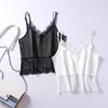 Sexy Lace Summer Crop Tops for Women Womens Tank Black Spaghetti Strap Ladies V-neck Female Cami 210428