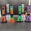 Bang en verre de 10 pouces Couleur mixte Yeux violets Pipe à eau pour fumer Bécher Bongs Ice Ash Catcher Dab Oil Rigs Heady Glass Bowl Downstem