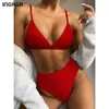 INGAGA Push Up Bikini Set Costumi da bagno Vita alta Costumi da bagno Donna Costine Biquini Costumi da bagno Bikini brasiliani Viola Bagnanti 210702