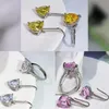 Sets Choucong Classical Jewelry Set 925 Sterling Silver Pear Cut Multi Color Topaz CZ Diamond Gemstones Eternity Women Wedding Band Dan