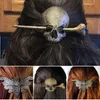 Death Moth/Skull HairPins Stick Slide with Faux Bone for Women Halloween Party Cosplay Props Hair Accessories