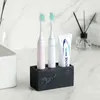 Elektrisk tandborstehållare svart badrum arrangör tandborste verktyg tandkräm lagring rack vit 211222