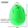 Nxy Sex Vibrators Green Rose Vibrator Vagina Sucking Ball Toys for Women with 10 Intense Suction Rechargeable Clit Sucker Nipple Stimulator 1209