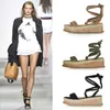 Summer Sandals Wedge Espadrilles Woman Open Toe Rome Shoes Gladiator Ladies Casual Lace Up Female Platform Y0721