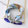 Foulard carré en soie d'été pour femmes, Foulard pour cou de cheveux, sac à la mode, Foulard enveloppes pour femmes, Bandana, châles Hijab