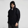 IEFB Japon Sokak Giyim Moda Erkekler Pileli Hoodies Hafif Nefes Alabaş Güneş Kafası Giysileri Profil Uzun Kollu Nedensel Sweatshirt 211023