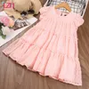 LZH Krótki rękaw Princess Dress Dla Dzieci Dress 2021 Odzież Dla Dziewczyn Wave Point Baby Clothes Girl Summer Costume dla dzieci Q0716