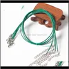 Kedjor halsband hängar släpp leverans 2021 1dot5mm bomullsvaxad sladd flätad rep strängkedjhalsband med hummerlås diy smycken ma