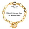 Chaîne à maillons en acier inoxydable OT boucle carré gros bracelets pour femme hommes fermoirs à bascule Bracelet mâle bijoux Fawn22