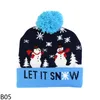 LED Christmas Hat Sweater Beanie Santa Elk Light Up Kninted Cap Party Favor for Kids Xmas 2021 New Year Decorations5928515