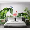 Beibehang обои на заказ крупномасштабные северные тропические растения фламинго фон стены бумажная роспись декоративная живопись
