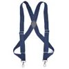 Mens Heavy Duty Trucker Suspenders 35cm Wide X-Back with 2 Side Clip Swivel Hooks Adjustable Elastic Big Tall Trouser Braces