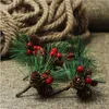 Mini aghi di pino Accessori per l'albero di Natale Confezione regalo Decorazione Piante artificiali Ornamenti per decorazioni natalizie RRD6822