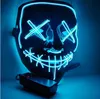 Maschera di Halloween LED Light Up Glowing Party Maschere divertenti The Purge Election Year Grande Festival Cosplay Costume Forniture Coser face sheild cx22