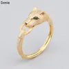 Donia Jewelry luxury bangle European and American fashion classic leopard copper microinlaid zircon bracelet ring set ladies desi1922358