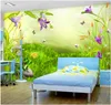 Niestandardowe tapety na ściany 3D Tapeta ścienna Piękne Nowoczesne Dream Pond Kwiaty i rośliny Pokój dziecięcy Dekoracja Malarstwo Papiery ścienne