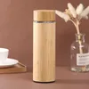 450 ml Bambu Termos Paslanmaz Çelik Su Şişesi Tumblers Ev Ofis için Taşınabilir Vakum Şişesi Kahve Fincanı