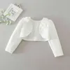 White Girls Outcoat For Wedding Kids Cardigan Jacket Coat Princess Clothes Kid 2 3 4 6 8 10 12 Years 165020 211204