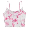 Baby Girls Elastyczne Dzianiny Slim Striped Camisole Tie Dye Tank Top Lato Dzieci Halter Cienkie Pasek na ramię Mała kamizelka Sexy Moda Przycięte Eksponowane Pępki Topy Zyy980