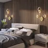 Wandlampen Artpad Modern koper LED LICHT Roteerbaar bed Black Gold SCONCE 3 DIM voor Reading Trap TV Backfround