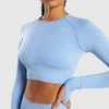 Frauen 2 Stück Yoga Set Sport Anzug Turnhalle Tragen Workout Kleidung Langarm Crop Top Hohe Taille Leggings Fitness Sport 210802