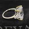 Oevas Sparkling 10 * 15mm Skapat Moissanit High Carbon Diamond Vigselringar för kvinnor 100% 925 Sterling Silver Party Smycken