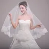 Brudslöjor 1,5 m nya populära brudslöjor spetskantsapplikationer bröllop brud slöja