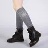 Automne Hiver Perle Flocon De Neige Genou Haute Cachemire Jambières Bonneterie Chaussettes Tricot Botte Poignets Toppers Leggings Femmes Filles Bas Lâche Blanc Noir Will et Sandy