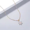 Ketten Mode Kristall Blume Anhänger Halskette Für Frauen Mädchen Niedliche Pflanze Kupfer Charms Edelstahl Kette Choker Schmuck Geschenke