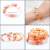 Bracelets jóias retro laranja fogo agates redondos bracelete natural cadeia de pedra natural fêmea presente 8mm 10mm 12mm 14mm de 14 mm, s