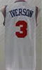 ヴィンテージジョージタウンホヤ大学ホイアス大学アレン・イヴェンソンジャージ3人男性バスケットボールウィルトチェンバレン13ブルーブラックホワイトレッドグリーンイエロー100％ステッチサイズS-3XL