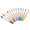 NewEnvironmentally Wood Rainbow Brosses à dents Brosse à dents en bambou Fibre Manche en bois Brosse à dents Blanchiment EWB5953