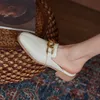 Morazora plus storlek 34-43 äkta läder skor kvinna tofflor kedja kvinnor mulor mode low heels sommar damer skor 210506