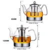 YMEEI 800/1200ML Glas Teekanne Gasherd Induktion Herd Wasserkocher Chinesischen Mit Filter Hitzebeständige Blume Tee 210813