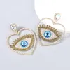 Stud Arrivals Modna Marka Duże Heart Hollow Out Eye Inlay Multicolor AB Crystal Kolczyki dla kobiet Dziewczyny Biżuteria