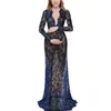 V-neck Lace Pregnancy Dresses Fancy Shooting Po Pregnant Clothes maternity Dress for Shoot Plus Size Women 210922