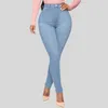 4xl 5xl seksowna kobieta moda dżinsy stretch skinny jean duży rozmiar Spandex Denim Hip Slim Spodnie Czarny Blue Damska Spodnie 210809