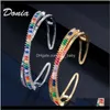 Braccialetti rigidi Drop Delivery 2021 Donia Designer di gioielli Colorato esagerato Rame Micro intarsiato Bracciale regolabile con zirconi Personalizzato G