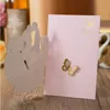 (50 teile/los) Neue 3D Rosa Blume Hochzeitseinladungen Braut Bräutigam Personalisierte Druck Hochzeit Grußkarte CX073