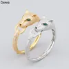 Donia Jewelry Bangle Bangle and American Fashion Classic Leopard Copper Micro Micro Bracelet Ring Set Ladies Desi2196