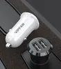 Vipfan mini carregador de carro 2.4a rápido carregamento duplo adaptador USB à prova de fogo carregadores rápidos para smartphones com caixa de cor dc-c1