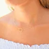 Circle Necklace Handmade Jewelry Gold Filled Choker Pendants Collier Femme Kolye Collares Charm Hoop Women