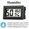 100st mini digital LCD-skärm termometer termo hygrometer fuktighet temperaturmätare kylskåp inomhus hem isbox svart vit