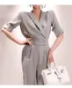 Summer Dames Korte Mouw Solid Jumpsuits Elegante Mode Kleped Office Wear Casual Dames Slanke Overall Rompertjes 210519