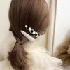 Dama Tahtası Kafes Saç Klipleri Tokalar Kız Düzensiz Siyah Beyaz Tokalar Altın Metal Hairgrips Moda Saç Aksesuarları